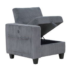 Walterboro Dark Gray 4-Piece Sectional with Storage Pouches - Ornate Home