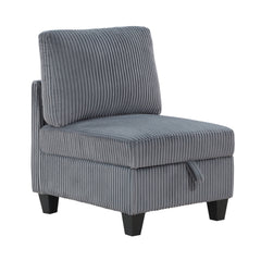 Walterboro Dark Gray 4-Piece Sectional with Storage Pouches - Ornate Home