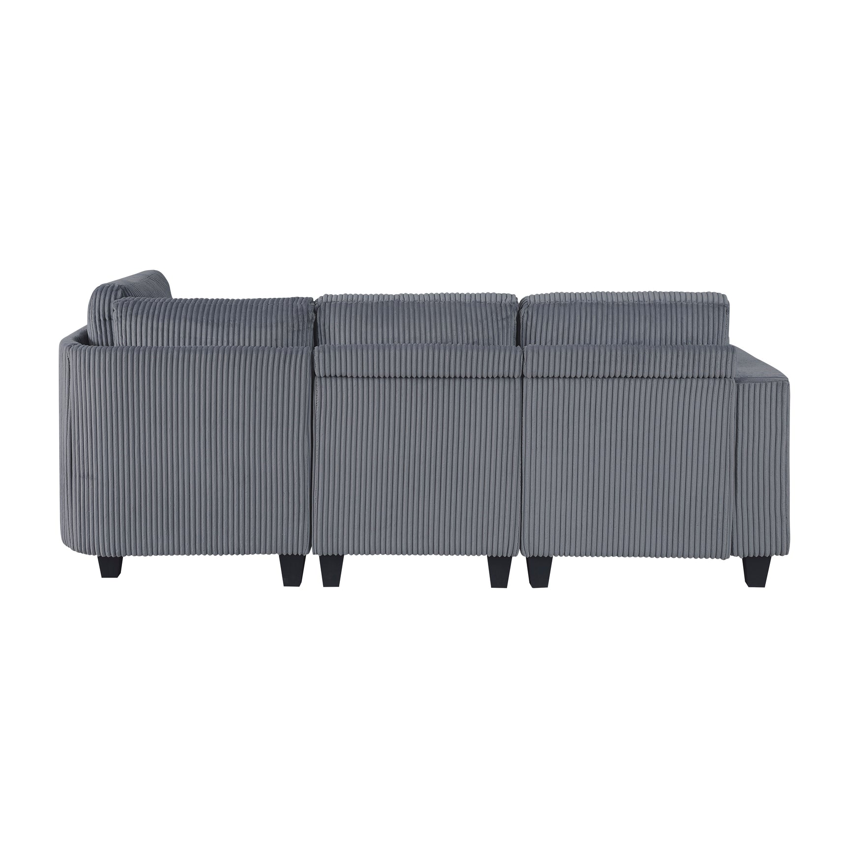 Walterboro Dark Gray 4-Piece Sectional with Storage, Storage Pouches and Charging Ports - Ornate Home