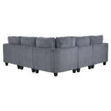 Walterboro Dark Gray 5-Piece Sectional with Storage Pouches - Ornate Home