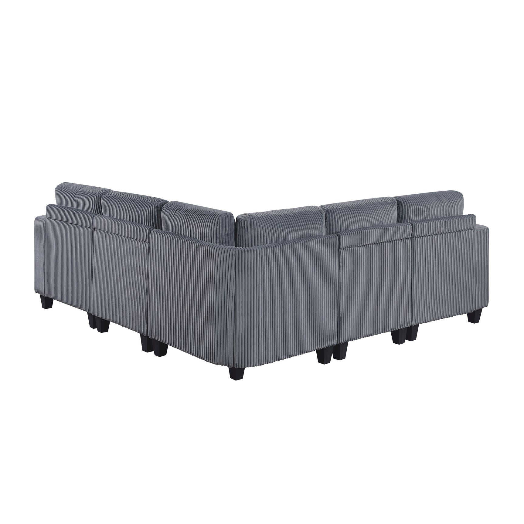 Walterboro Dark Gray 5-Piece Sectional with Storage, Storage Pouches and Charging Ports - Ornate Home