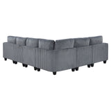 Walterboro Dark Gray 6-Piece Sectional with Storage Pouches - Ornate Home