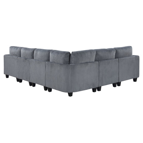 Walterboro Dark Gray 6-Piece Sectional with Storage Pouches - Ornate Home
