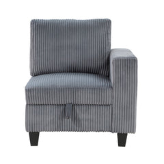Walterboro Dark Gray 6-Piece Sectional with Storage Pouches - Ornate Home