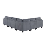 Walterboro Dark Gray 6-Piece Sectional with Storage, Storage Pouches and Charging Ports - Ornate Home