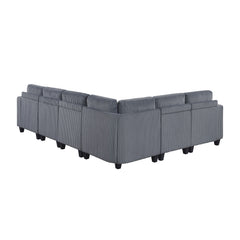 Walterboro Dark Gray 6-Piece Sectional with Storage, Storage Pouches and Charging Ports - Ornate Home
