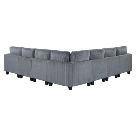 Walterboro Dark Gray 7-Piece Sectional with Storage Pouches - Ornate Home