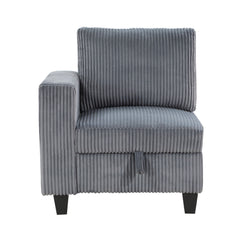 Walterboro Dark Gray 7-Piece Sectional with Storage Pouches - Ornate Home