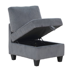 Walterboro Dark Gray 7-Piece Sectional with Storage Pouches - Ornate Home