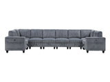 Walterboro Dark Gray 8-Piece Sectional with Storage Pouches - Ornate Home