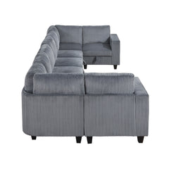 Walterboro Dark Gray 8-Piece Sectional with Storage Pouches - Ornate Home