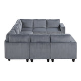 Walterboro Dark Gray 8-Piece Sectional with Storage Pouches - Ornate Home