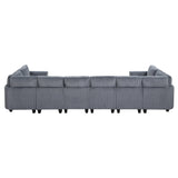 Walterboro Dark Gray 8-Piece Sectional with Storage Pouches - Ornate Home