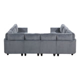 Walterboro Dark Gray 8-Piece Sectional with Storage Pouches - Ornate Home