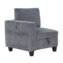 Walterboro Dark Gray 8-Piece Sectional with Storage Pouches - Ornate Home