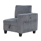 Walterboro Dark Gray 8-Piece Sectional with Storage Pouches - Ornate Home