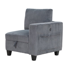 Walterboro Dark Gray 8-Piece Sectional with Storage Pouches - Ornate Home