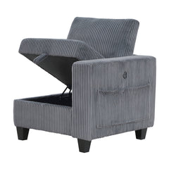 Walterboro Dark Gray 8-Piece Sectional with Storage Pouches - Ornate Home