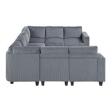 Walterboro Dark Gray 8-Piece Sectional with Storage, Storage Pouches and Charging Ports - Ornate Home