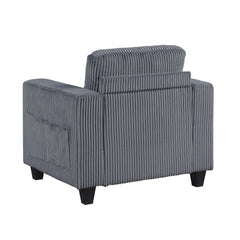 Walterboro Dark Gray Chair w/ Storage Pouches & Charging Ports - Ornate Home