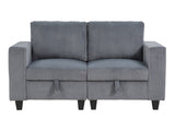 Walterboro Dark Gray Loveseat with Storage Pouches - Ornate Home
