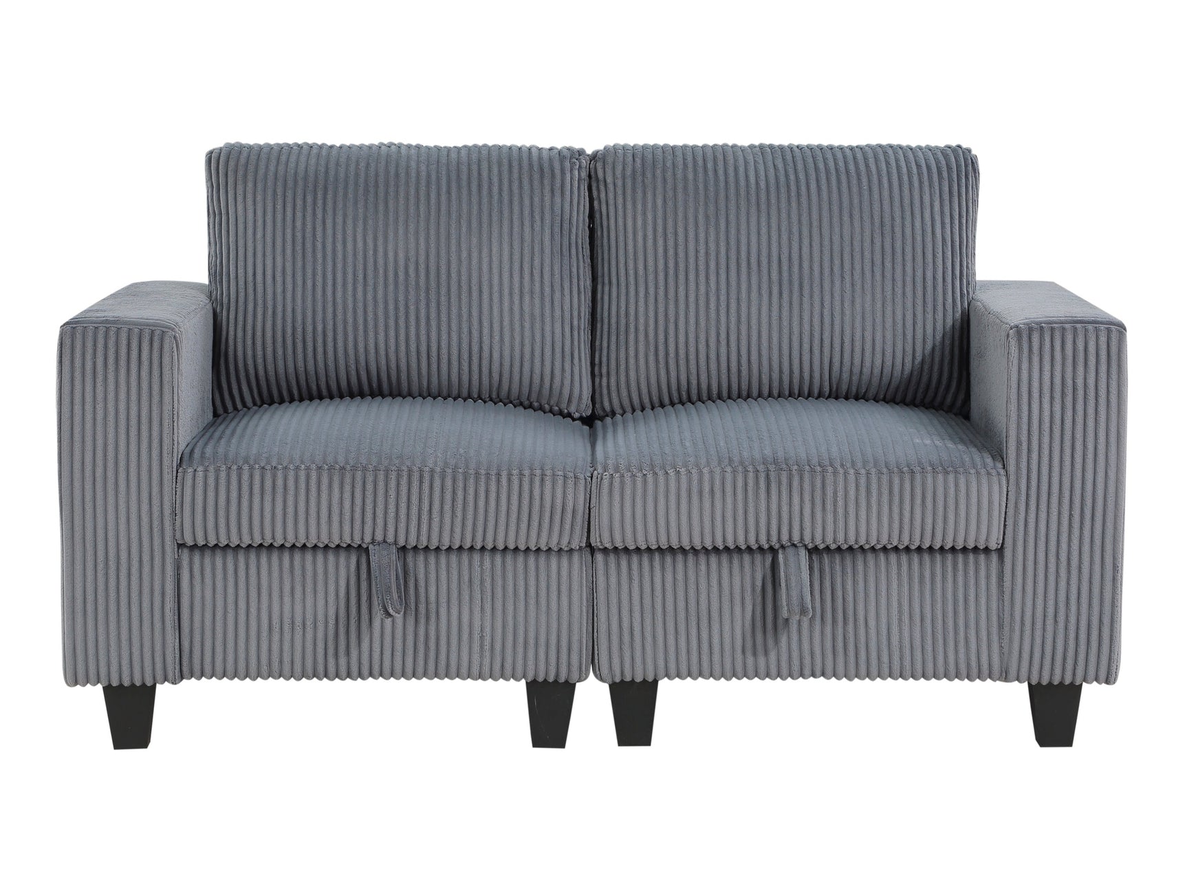 Walterboro Dark Gray Loveseat with Storage Pouches - Ornate Home