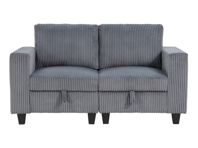 Walterboro Dark Gray Loveseat with Storage Pouches - Ornate Home