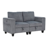 Walterboro Dark Gray Loveseat with Storage Pouches - Ornate Home