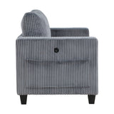 Walterboro Dark Gray Loveseat with Storage Pouches - Ornate Home