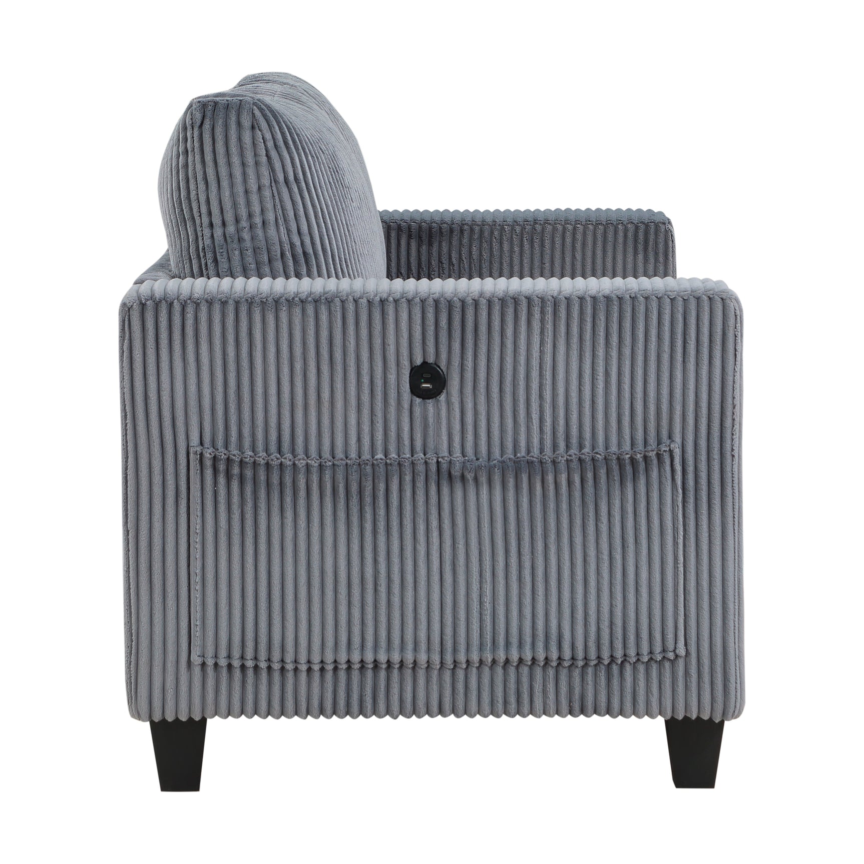 Walterboro Dark Gray Loveseat with Storage Pouches - Ornate Home