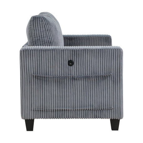 Walterboro Dark Gray Loveseat with Storage Pouches - Ornate Home