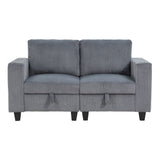 Walterboro Dark Gray Loveseat with Storage Pouches - Ornate Home
