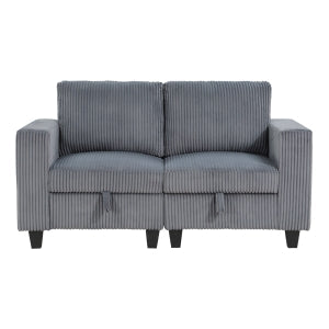 Walterboro Dark Gray Loveseat with Storage Pouches - Ornate Home
