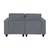 Walterboro Dark Gray Loveseat with Storage, Storage Pouches and Charging Ports - Ornate Home