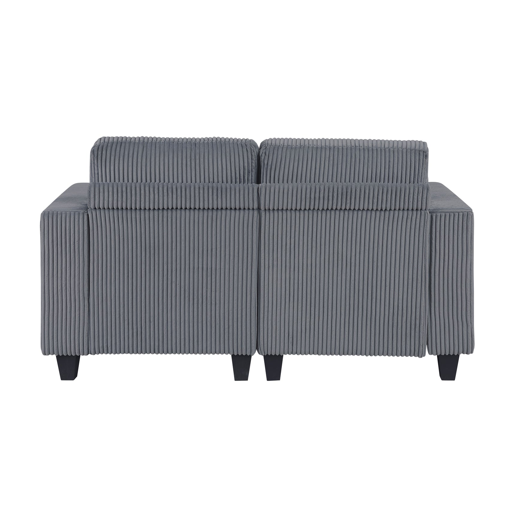 Walterboro Dark Gray Loveseat with Storage, Storage Pouches and Charging Ports - Ornate Home