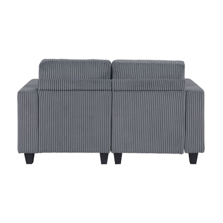 Walterboro Dark Gray Loveseat with Storage, Storage Pouches and Charging Ports - Ornate Home