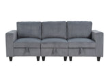 Walterboro Dark Gray Sofa with Storage Pouches - Ornate Home