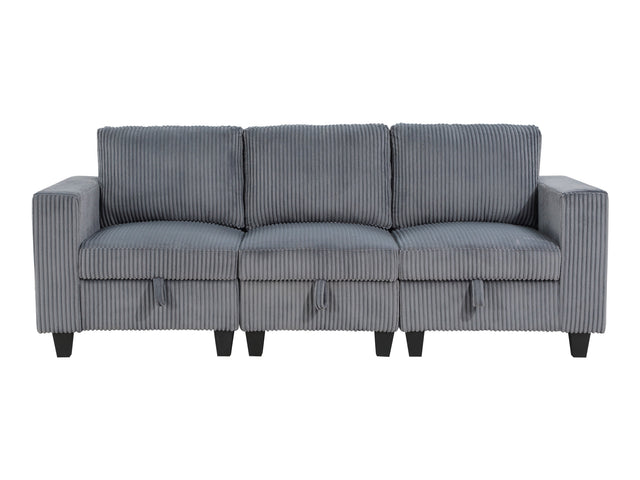 Walterboro Dark Gray Sofa with Storage Pouches - Ornate Home
