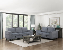 Walterboro Dark Gray Sofa with Storage Pouches - Ornate Home