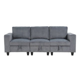 Walterboro Dark Gray Sofa with Storage Pouches - Ornate Home