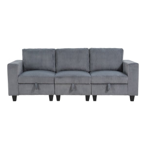 Walterboro Dark Gray Sofa with Storage Pouches - Ornate Home