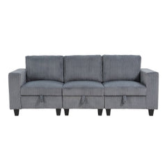 Walterboro Dark Gray Sofa with Storage Pouches - Ornate Home