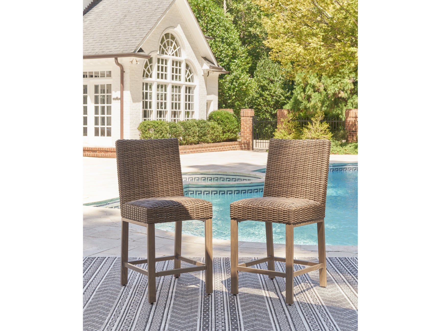 Walton Bridge Driftwood Outdoor Bar Stool (Set of 2) - Ornate Home