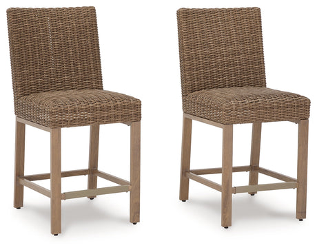 Walton Bridge Driftwood Outdoor Bar Stool (Set of 2) - Ornate Home