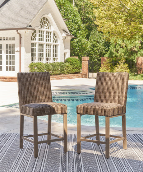 Walton Bridge Driftwood Outdoor Bar Stool (Set of 2) - Ornate Home