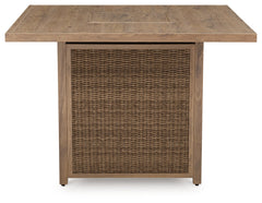 Walton Bridge Driftwood Outdoor Bar Table with Fire Pit - Ornate Home