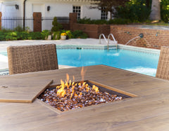 Walton Bridge Driftwood Outdoor Bar Table with Fire Pit - Ornate Home