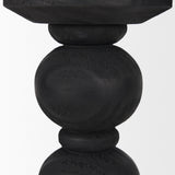 Wanda Matte Black Wood Pillar Candle Holders (Set of 2) - Ornate Home