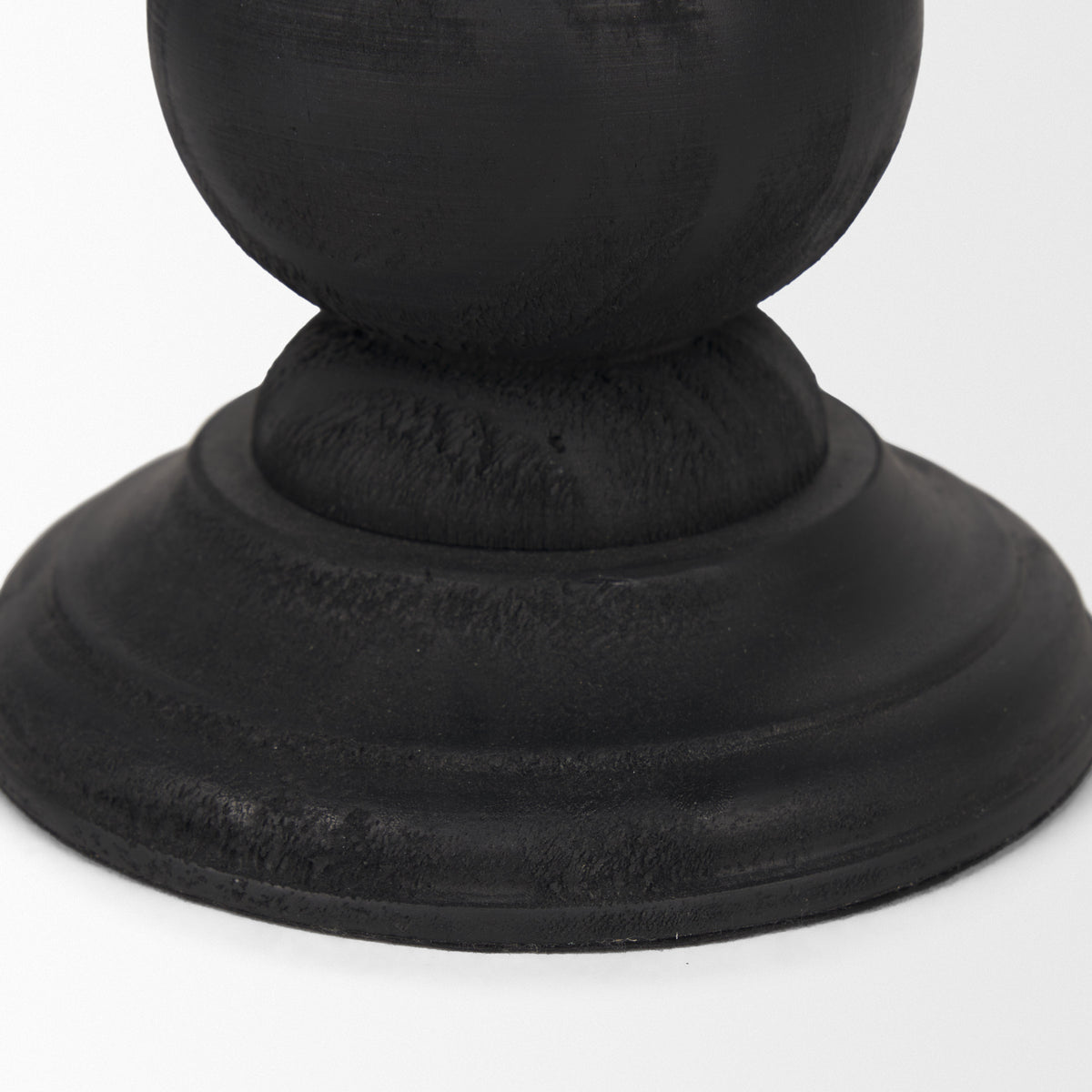 Wanda Matte Black Wood Pillar Candle Holders (Set of 2) - Ornate Home