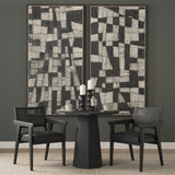 Wanda Matte Black Wood Pillar Candle Holders (Set of 2) - Ornate Home